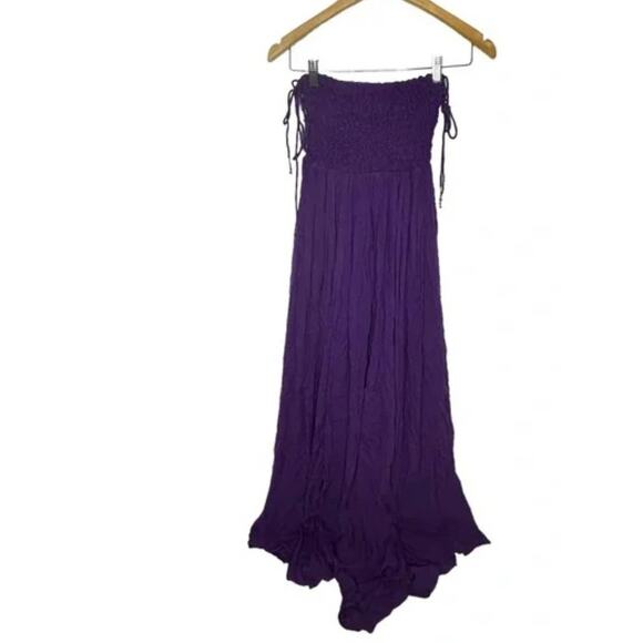 Free People Turning Up The Temperature Maxi $118 SMALL Purple LACE-UP Sides - Picture 3 of 5
